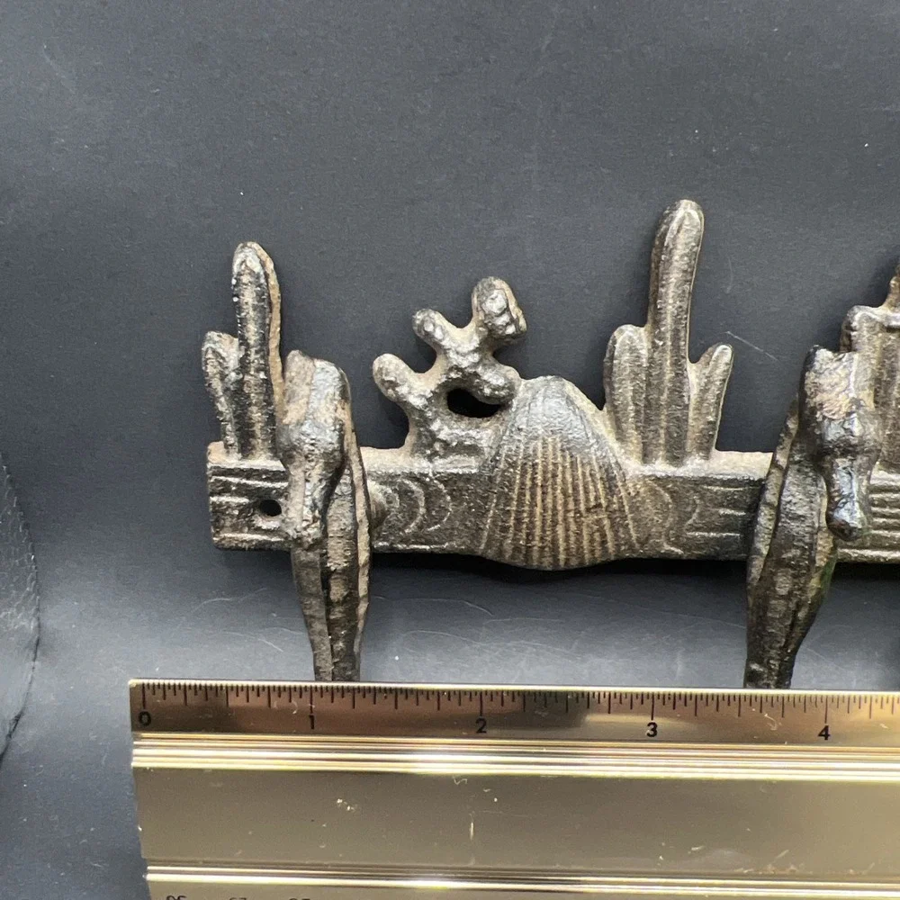 Seahorse Key Rack Nautical Hooks Towel Coat Holder Cast Iron Starfish Coral